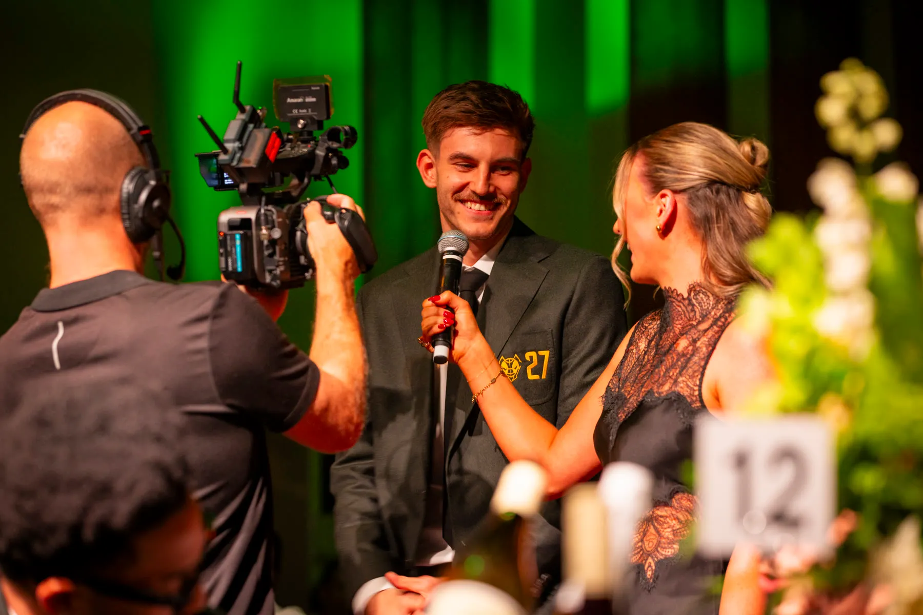 Capturing award winner at a black-tie sporting gala